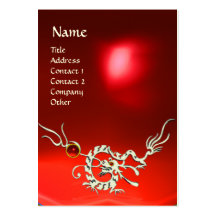 SEA DRAGON 2 RUBY MONOGRAM blue white red Business Cards