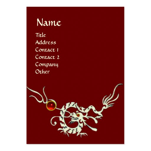 SEA DRAGON 2 RUBY MONOGRAM   white red Business Cards