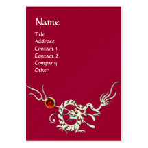 SEA DRAGON 2 RUBY MONOGRAM   white red purple Business Cards