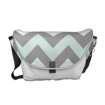 sea foam blue zig zag pattern courier bag