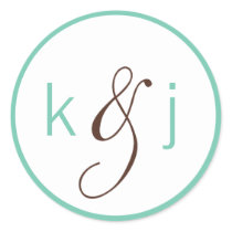 Sea Foam Monogram Stickers