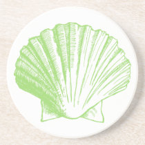 Sea Glass Green Seashell Coaster coasters