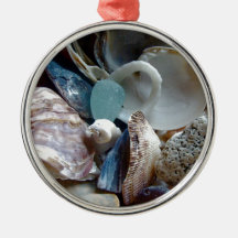 Sea Glass Shell Collected Christmas Ornament