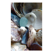 Sea Glass Shell Collected Stationery Paper
