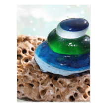 Sea Glass stack Post Card
