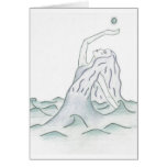 Sea Goddess Holding Moon Greeting Cards