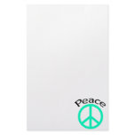 Sea Greeen Peace &amp; Word Personalized Stationery