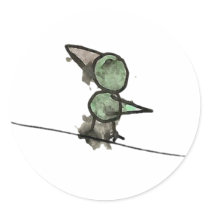 Sea Green Bird Round Sticker