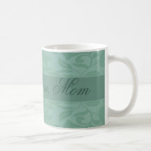 Sea Green Damask Mother's Day Coffee Mugs