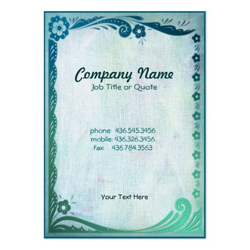 Sea Green Fantasy Business Card Templates (front side)