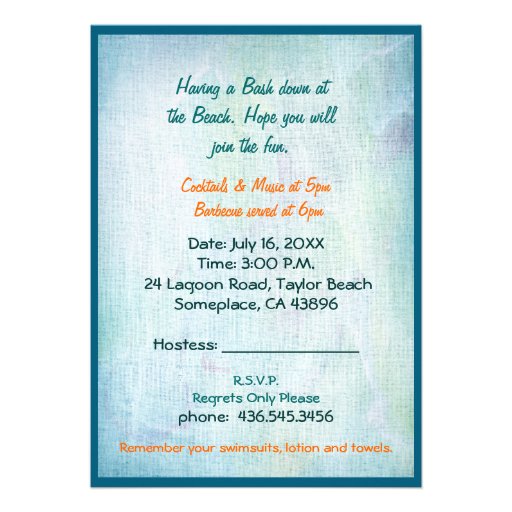 Sea Green Fantasy Custom Invite