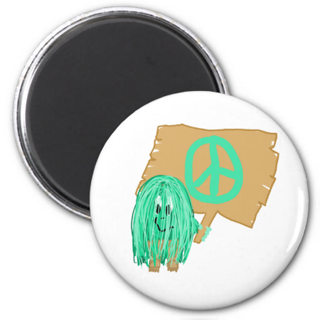 Sea Green Peace Fridge Magnet