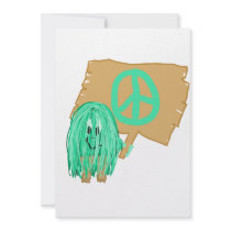 Sea Green Peace Custom Invitations