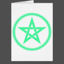 Sea Green Pentacle Pentagram cards