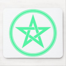 Sea Green Pentacle Pentagram Mouse Mats