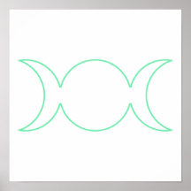 Sea Green Triple Goddess Outline Posters