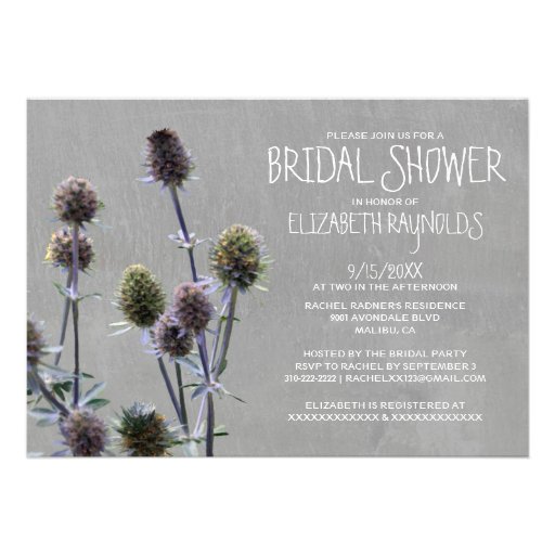 Sea Holly Bridal Shower Invitations