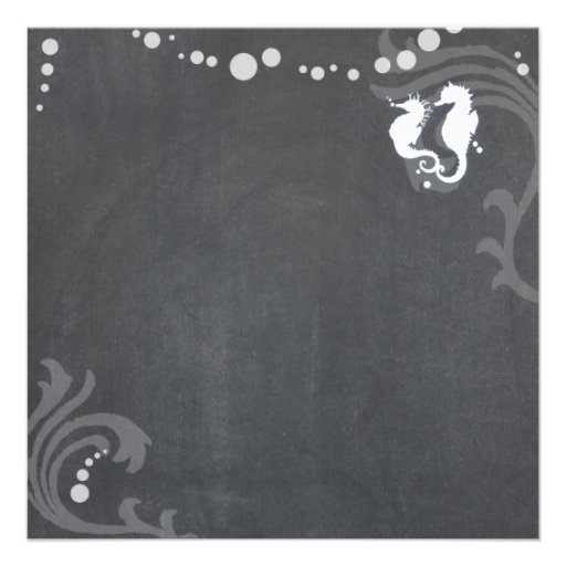 Sea Horse + Chalkboard Bridal Shower Invitations