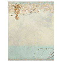 Sea Horse Coastal Beach - Monogrammed Stationery Customized Letterhead