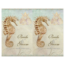 Sea Horse Coastal Beach - Wedding Dinner Menu Personalized Flyer