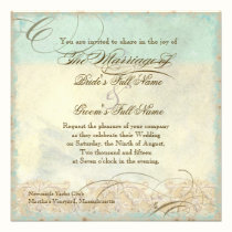 Sea Horse Coastal Beach - Wedding Invitation invitations