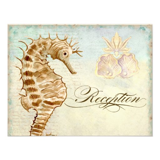 Sea Horse Coastal Beach - Wedding Invitation
