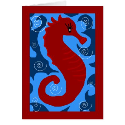 Sea Horse ride blank card by marcya7