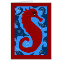 Sea Horse ride blank card