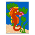 Sea horse  scene blank card