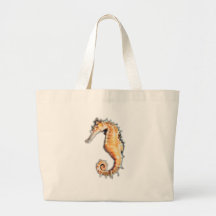 Sea horse tote bags