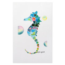 Sea Horse with Bubbles Custom Stationery