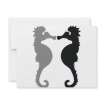 sea horses icon personalized invitation