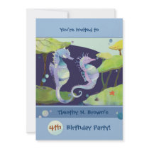 Sea Horses: Kids Birthday Pool Party Invitations