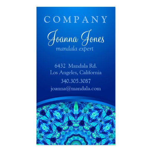Sea Jewel Mandala Business Card Templates (back side)