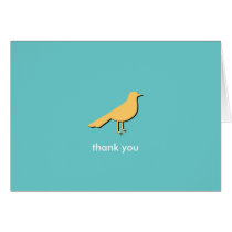 Sea life bird blue yellow custom photo thank you cards