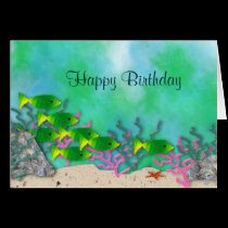 Sea Life Birthday Card cards