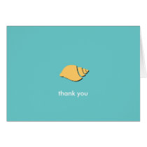 Sea life shell blue yellow custom photo thank you cards