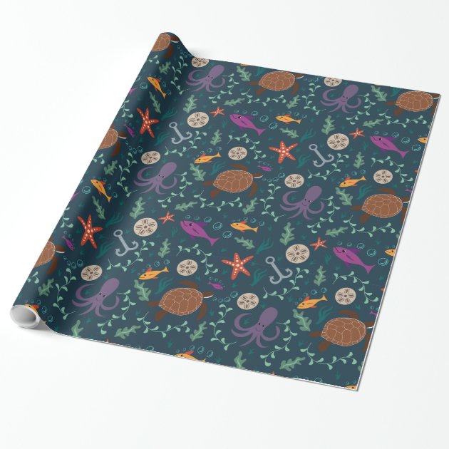 Sea Life Wrapping Paper-1