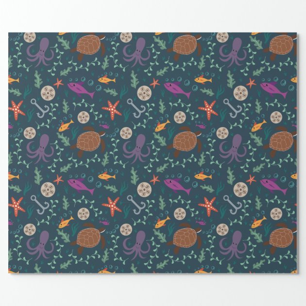 Sea Life Wrapping Paper 3/4