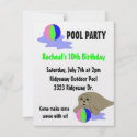 Sea Lion Pool Party Invitation