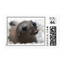 Sea Lion Snacking Postage Stamps