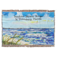 Sea Oats and Sunshine Skyway Tampa Bay Florida Throw Blanket