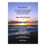 Sea of Love | Beach Sunset Starfish Wedding Invitations