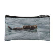 sea otter and baby cosmetics bags