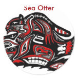 SEA OTTER &amp; BABY (Haida Styled) Gift Range Stickers