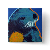 Sea Otter button by dorenemlorenz Sea Otter button