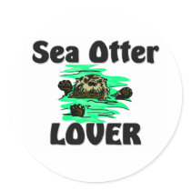 Sea Otter Lover Round Stickers