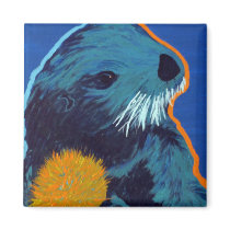 Sea Otter magnet by dorenemlorenz Sea Otter magnet