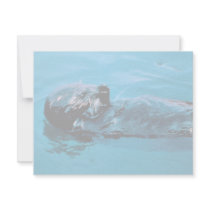 Sea Otter oil Custom Invitations
