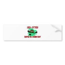 Sea Otter trapped in a human body bumper stickers by AnimalShirts Sea Otter trapped in a human body bumper stickers